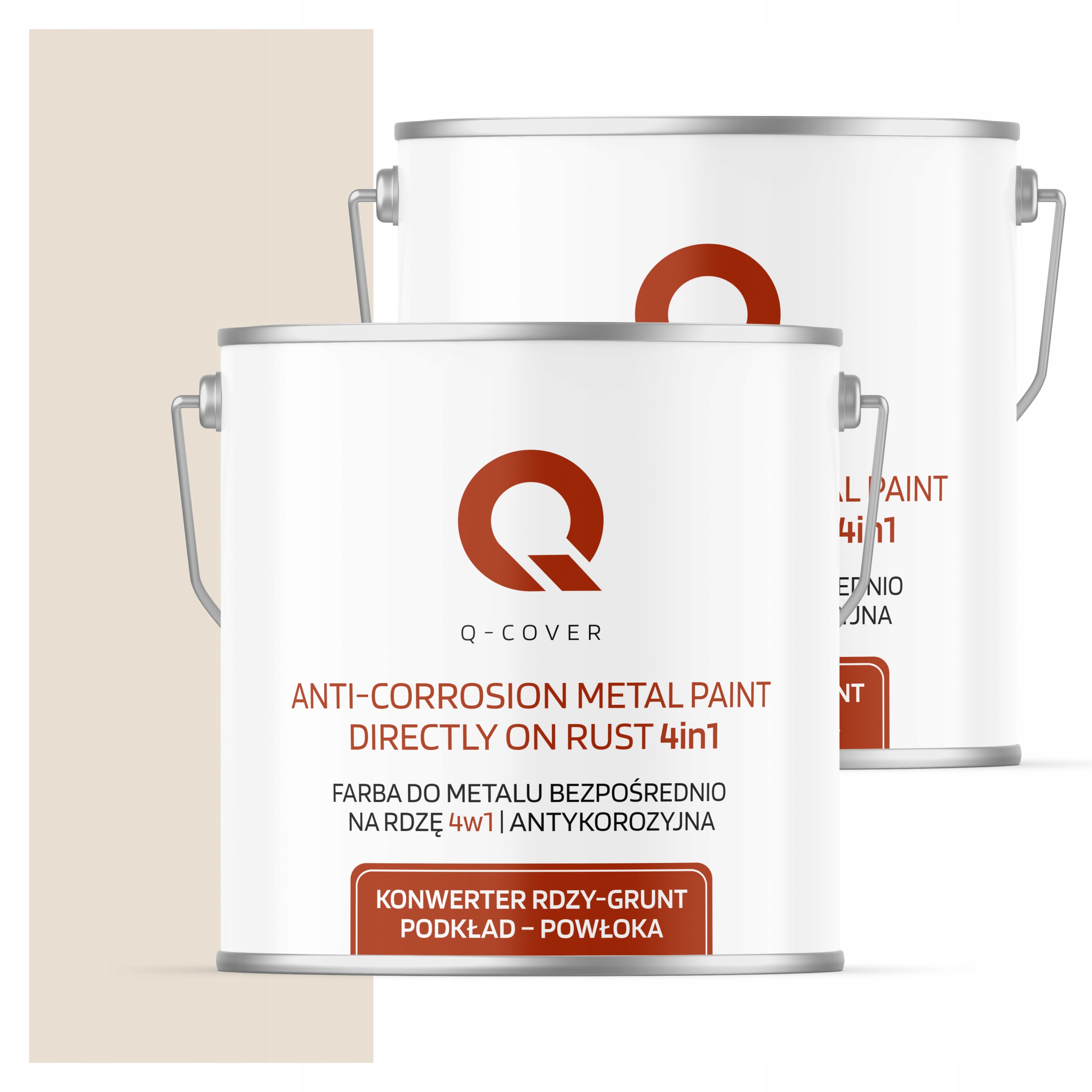Farba Priamo na hrdzu Kov Aluminium Oceľ 5L 4v1 Mat Krémová