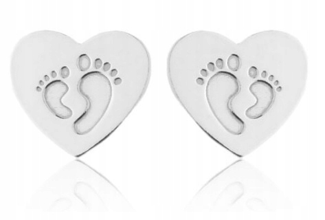 

Kolczyki sztyfty Serca Stópki Celebrytki SREBRO925