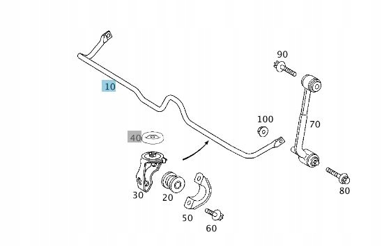 DRĄŻEK STABILIZATOR TYŁ MERCEDES C W203 Producent części Mercedes-Benz OE