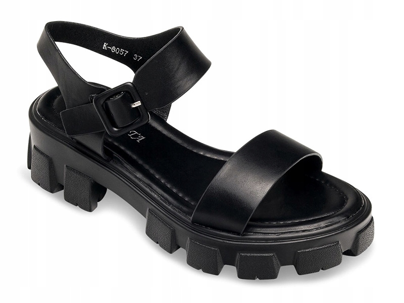 

Stylowe Sandały Damskie Na Platformie Czarne 38