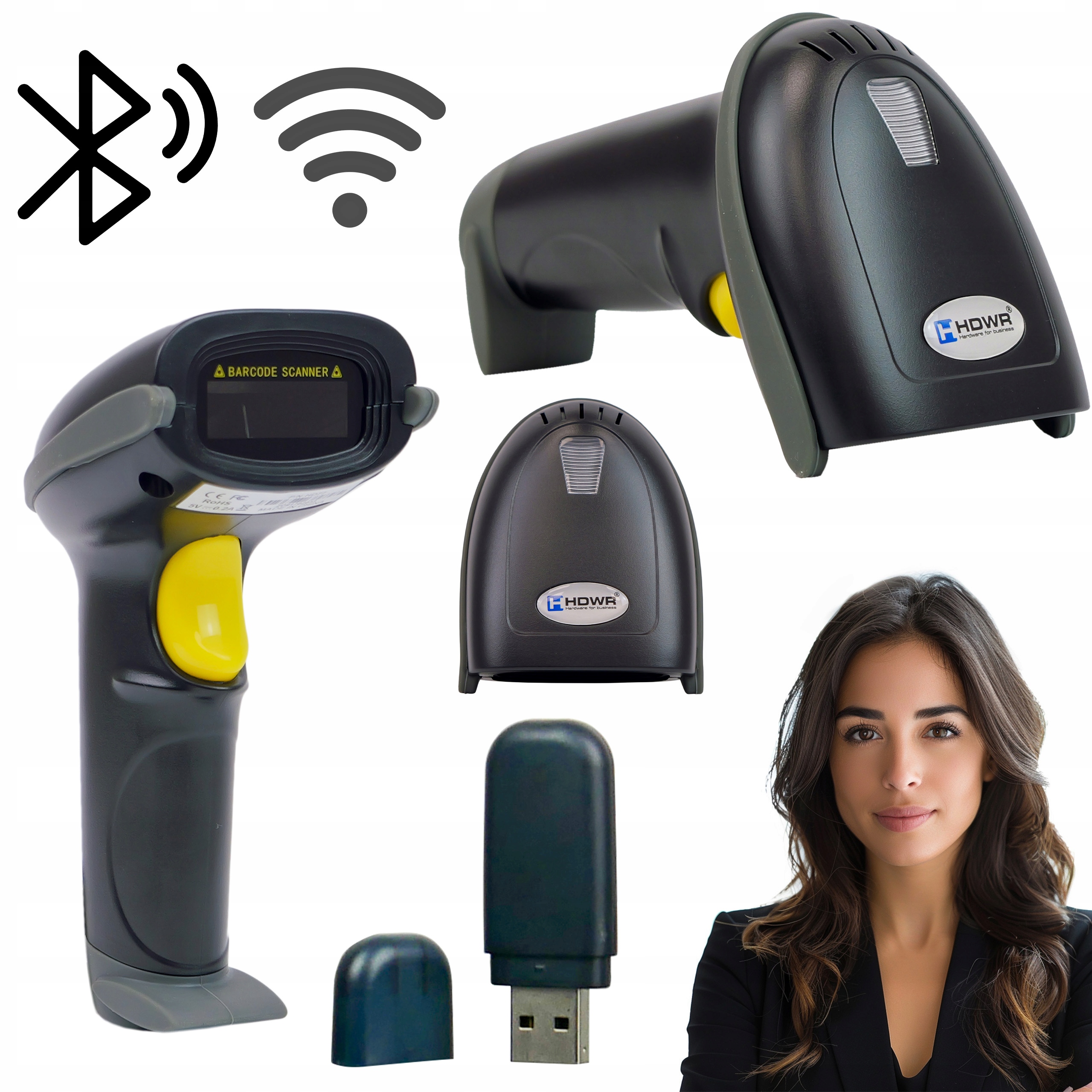 Skladový Skener Čárových Kódů Wifi 2.4G Bluetooth vestavěná paměť