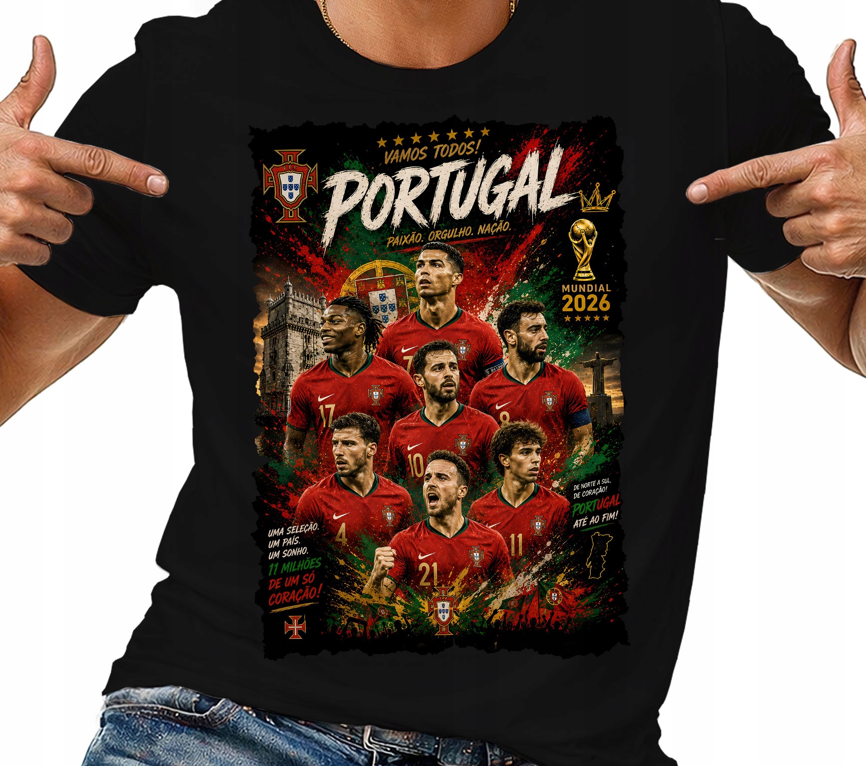 Tričko Tričko Portugalsko Cristiano Ronaldo Fotbal Fanoušek L