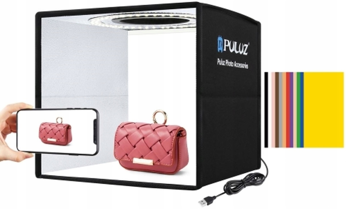 

Puluz Namiot Bezcieniowy Led 25x25 25cm Tła 10W