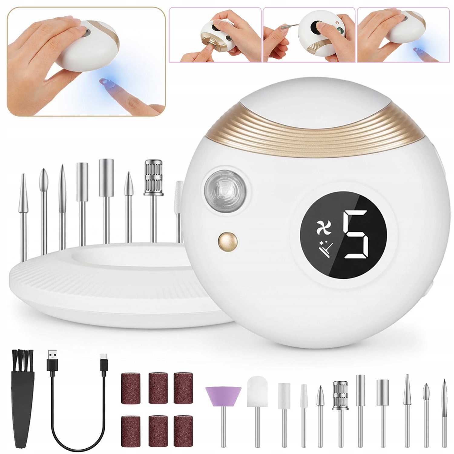 Elektrický Kleštiček Na Nehty S 11 Vysoce Kvalitními Brusnými Hlavami
