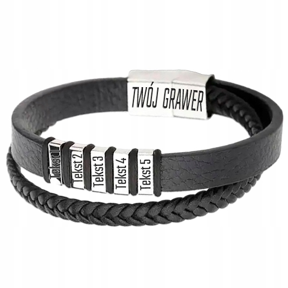 Bransoletka MĘSKA rodzinna imiona LATERO Prezent na Dzień Ojca taty Marka Inna marka