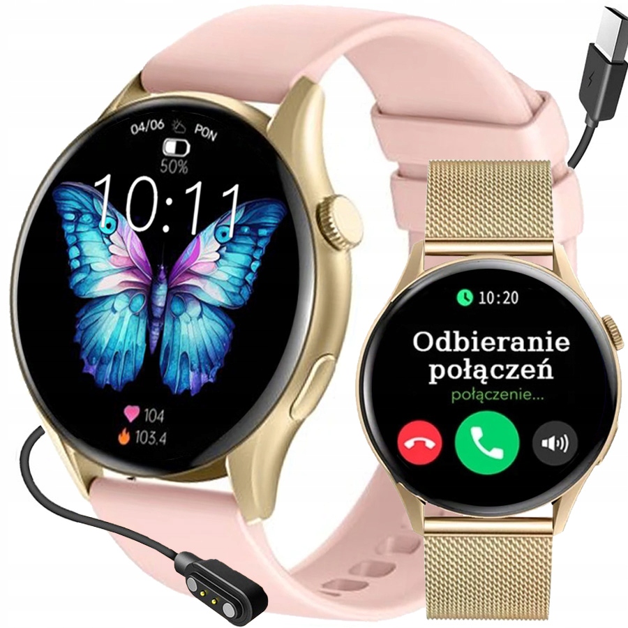 Dámské hodinky Chytré Hodinky Gravity s Sms Hovory Amoled Menu Pl 2 Řemínky