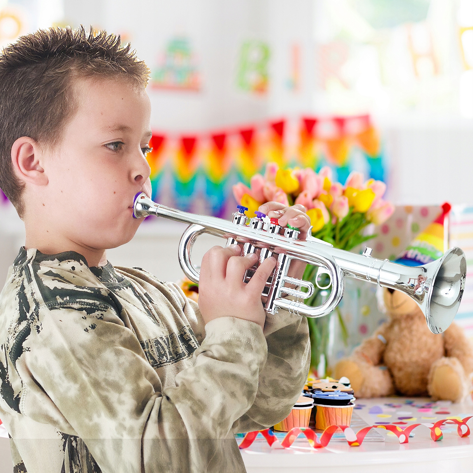 ZABAWKA DLA DZIECI TRÓBKA DLA DZIECI NAUKA MUZYKI ZABAWA MUZYCZNA Stan opakowania oryginalne