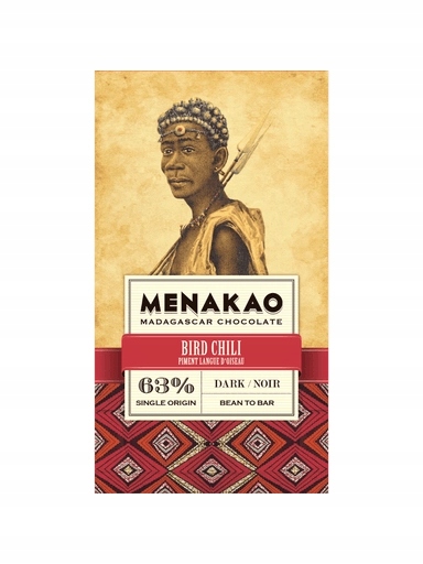 Levně 2x Menakao tmavá čokoláda 63% chilli piri-piri 75 g