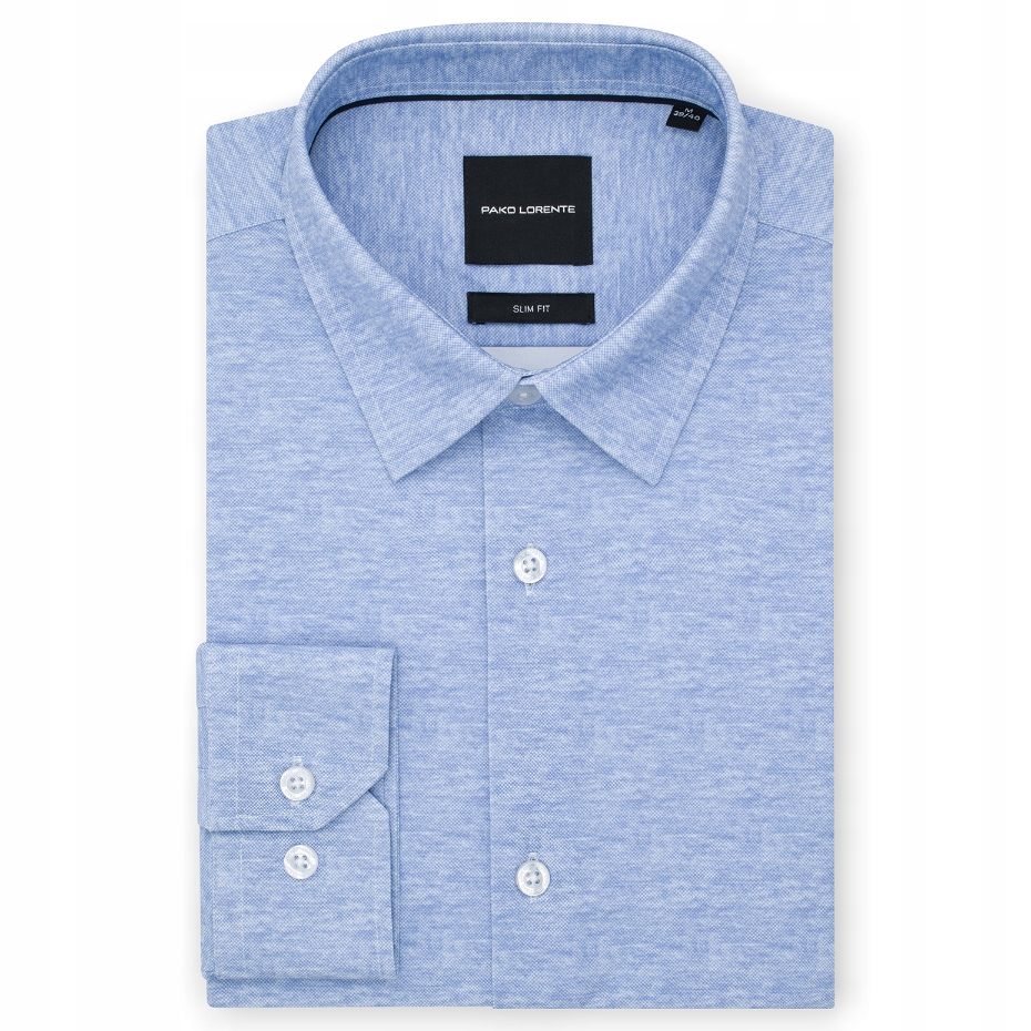 Modrá pánská košile s melírovaným vzorem Slim Fit Pako Lorente vel L