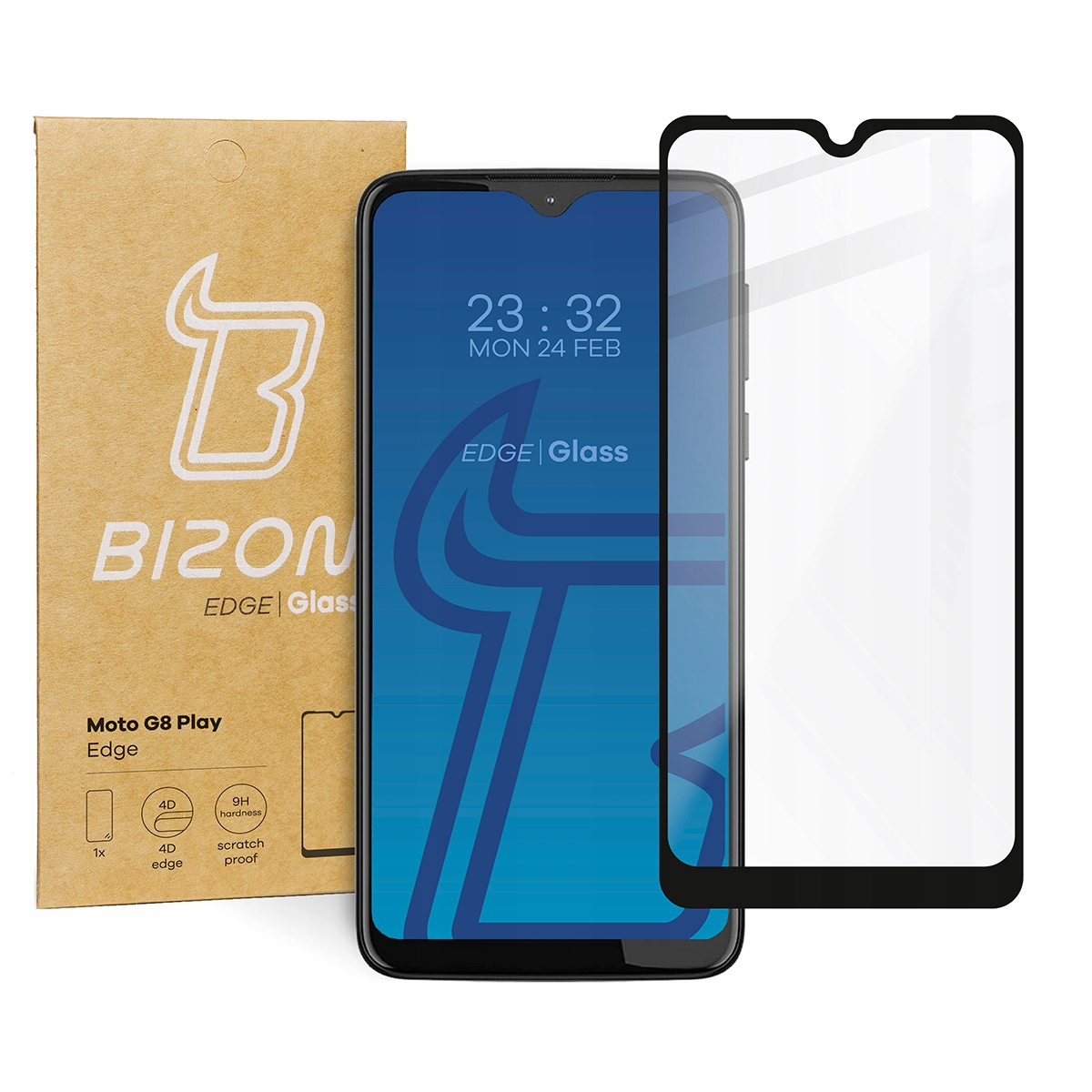 

Szkło hartowane Bizon Edge do Moto G8 Play, szybka