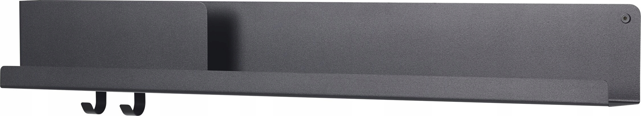 Muuto Folded Organizér Oceľová nástenná polica 96 cm, čierna