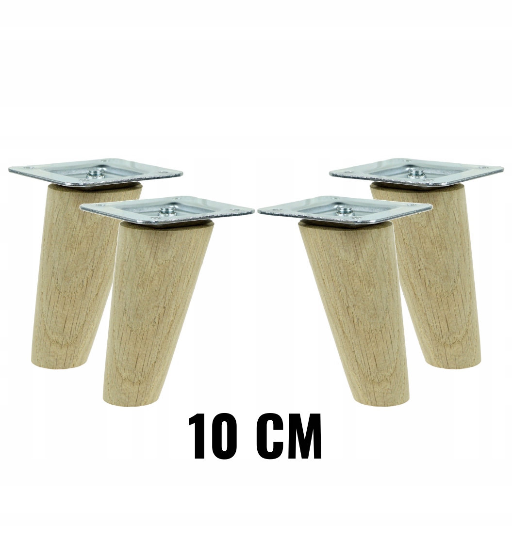 

4x Noga nóżka drewniana dębowa skośna zestaw 10 cm