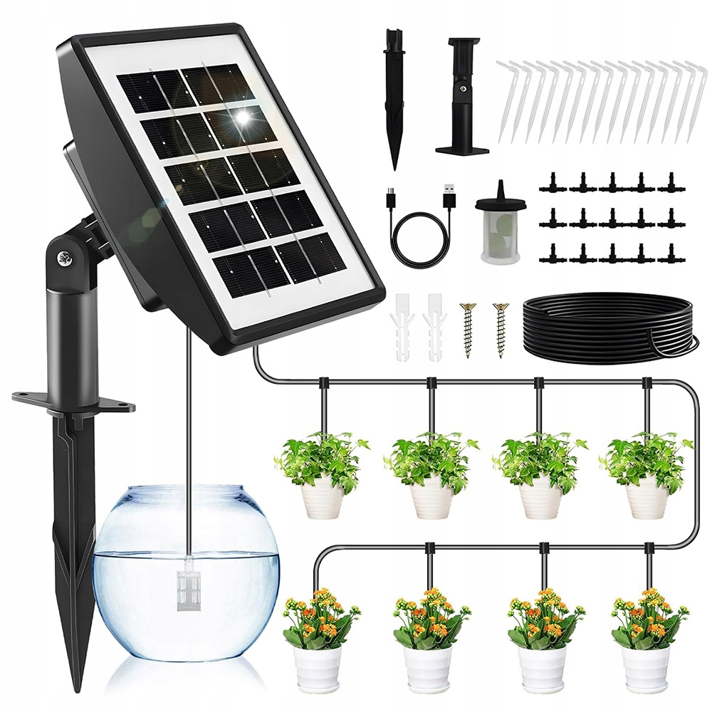 System Nawadniania Kropelkowego Solarny Ze Sterownikiem Automatyczny Trwały