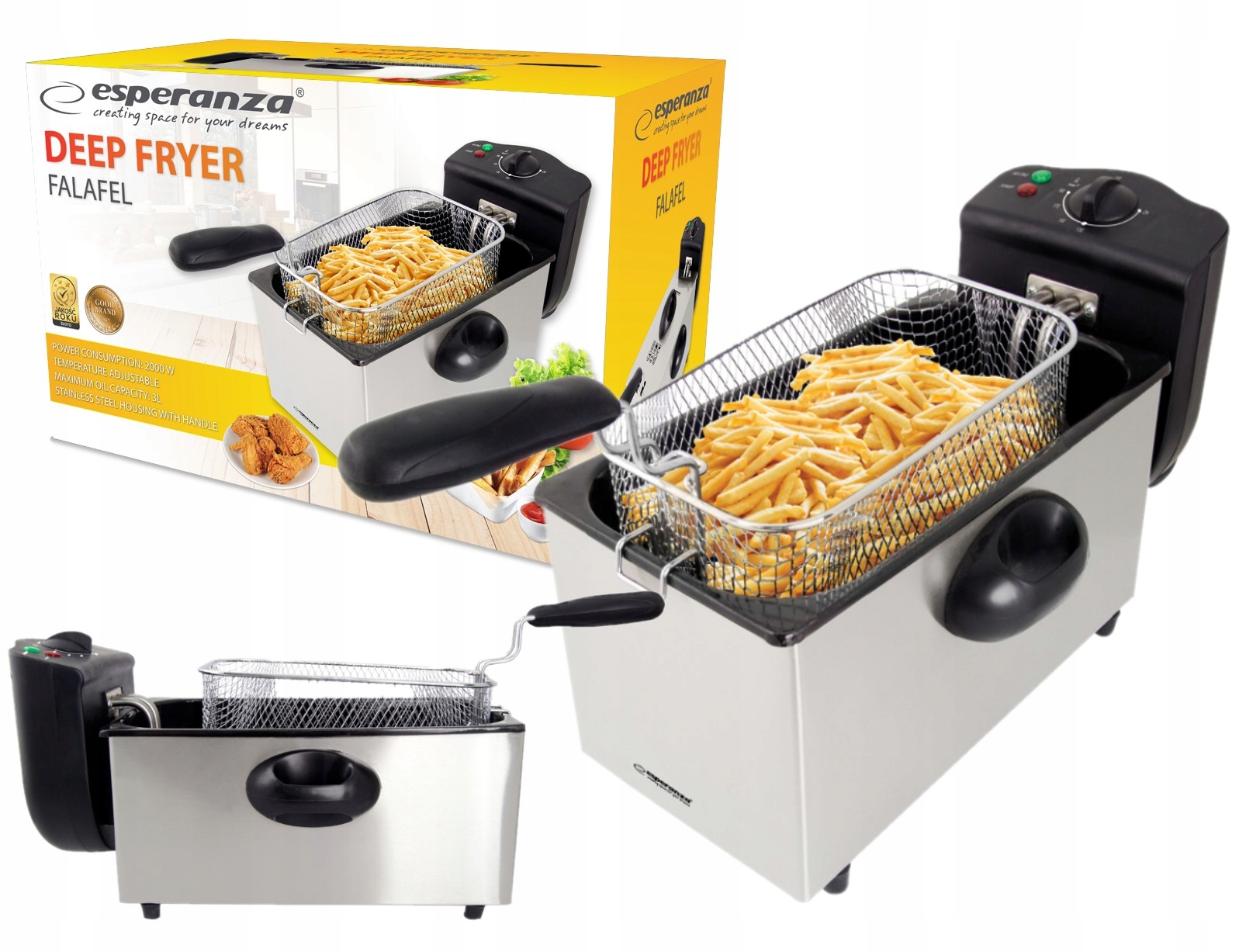 

Frytkownica Frytownica Frytki Esperanza 3L 2000W