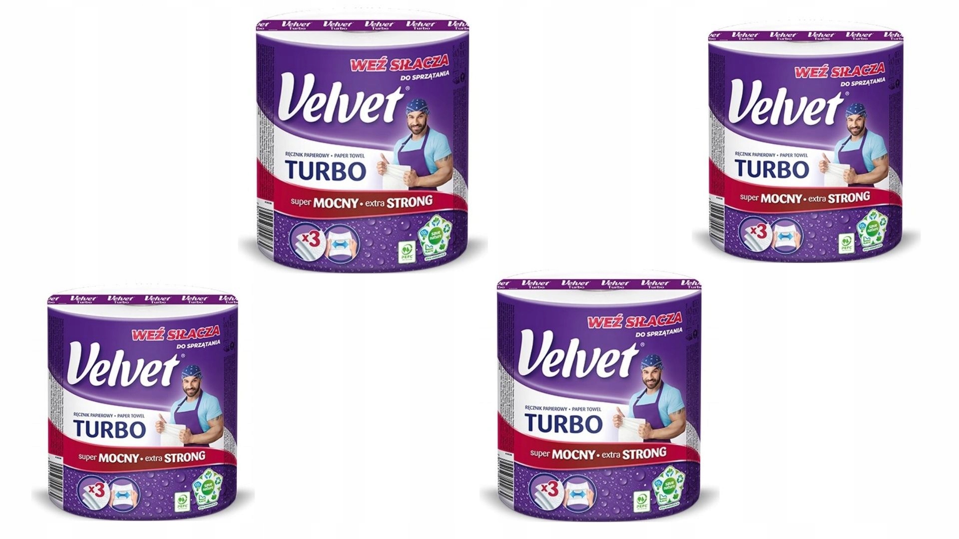 Levně Velvet Papírový ručník Silný Turbo 3-war 4 ks