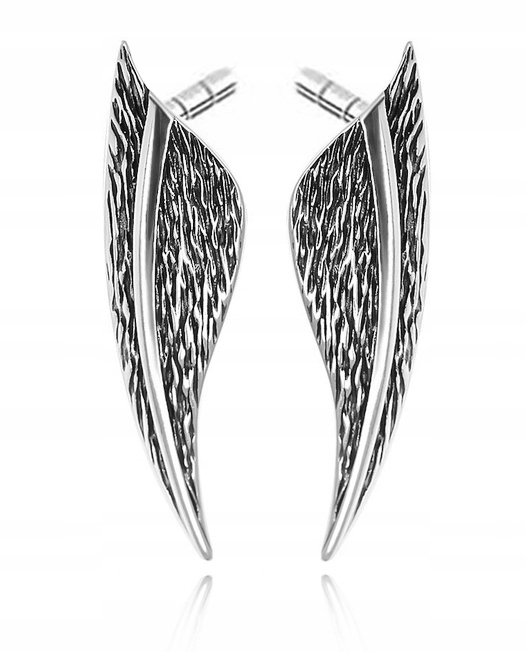 

Kolczyki Skrzydła Srebrne Sztyfty Próba 925