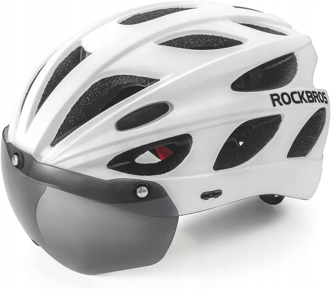 Kask rowerowy przeciwsłoneczna odpinana szybka Rockbros TT-16 58-65cm White