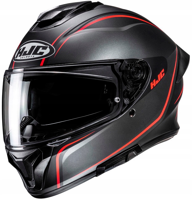 Hjc C71 Quez Čierna Červená Motocyklová Prilba Integrálna Čierna Červená