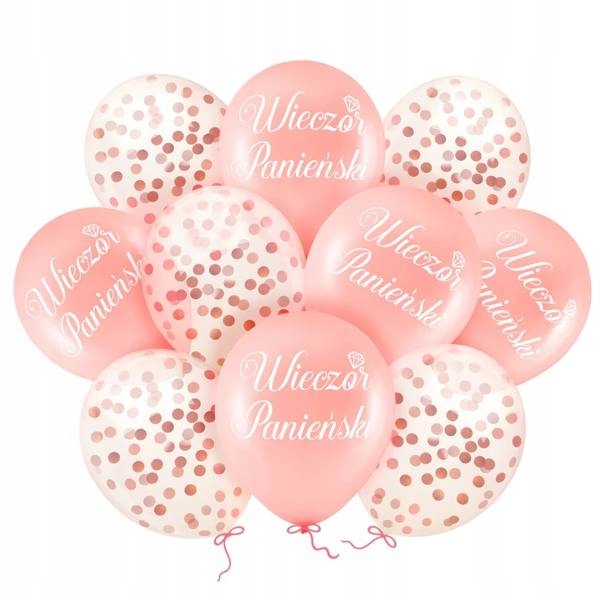 

Balony na Wieczór Panieński różowe złoto 10 sztuk