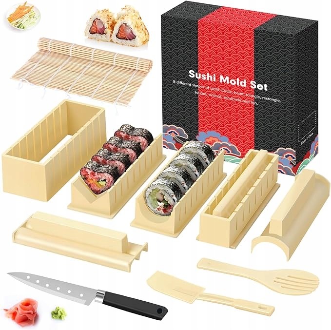 Sada Na Výrobu Sushi Formiček Podložka Pro Začátečníky 12 Kusů Jako Dárek