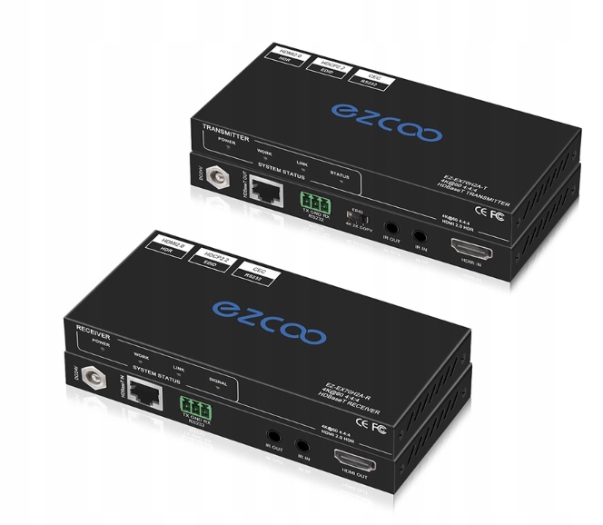 Ezcoo Prodlužovač Signálu Hdmi 4K HDBaseT přes Ethernet EZ-EX70H2A-R