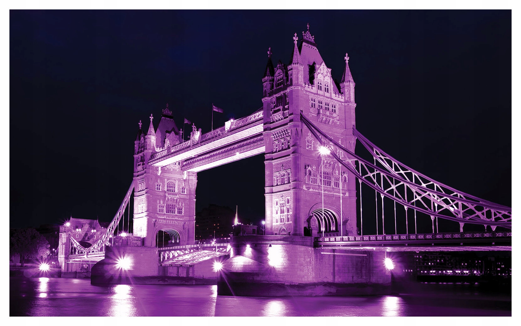 Fototapeta Tower Bridge v noci fialová Londýn vinylová 416x254 lepidlo