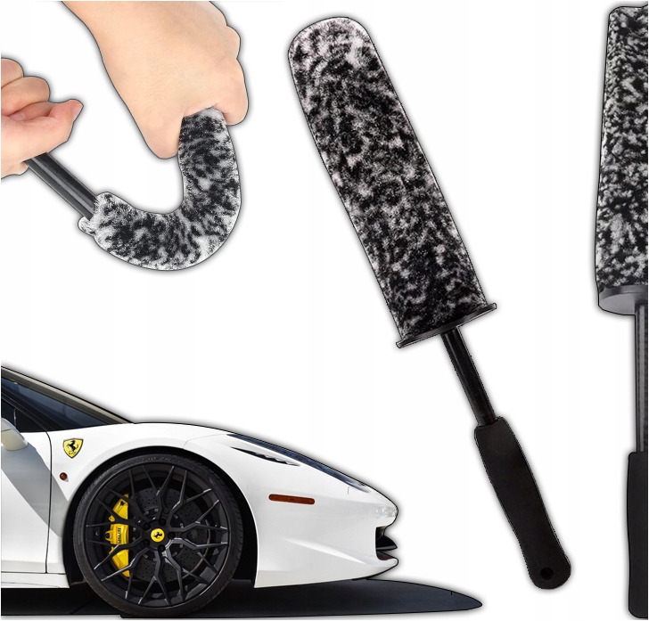 SZCZOTKA DO CZYSZCZENIA MYCIA FELG KÓŁ MIĘKKA DELIKATNA NIE RYSUJE 40CM