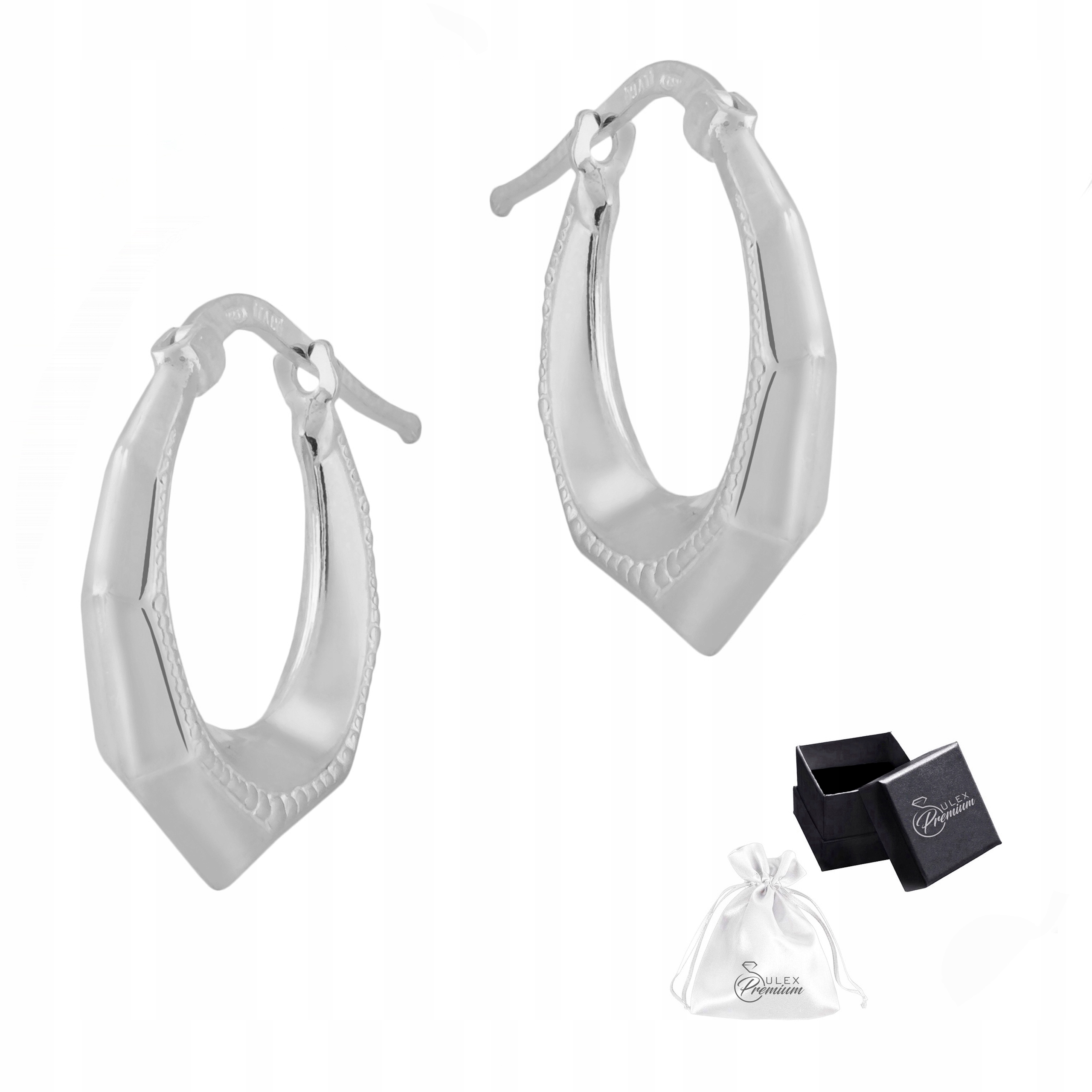 Stříbrné náušnice ryzost 925 Elegantní geometrické rhodiované Náušnice