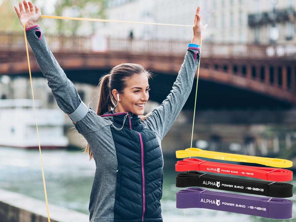 ZESTAW 4 GUMY OPOROWE DO ĆWICZEŃ UCHWYT GRATIS POWER BAND ALPHA Stan opakowania oryginalne