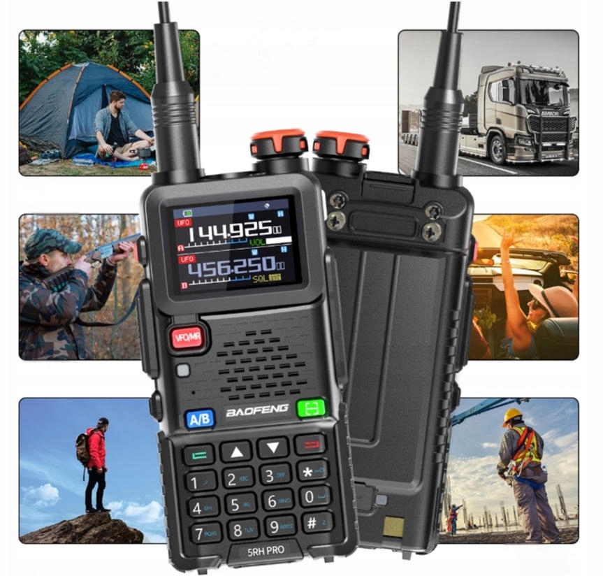 Baofeng UV-5RH Pro 10W Vysílačka dvoupásmová Fm skener Radiotelefon