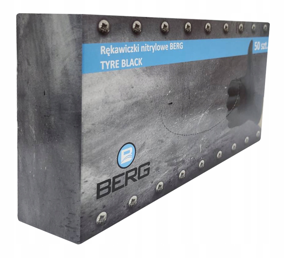 Rękawiczki Nitrylowe BERG XL/10 TYRE 50szt Grube