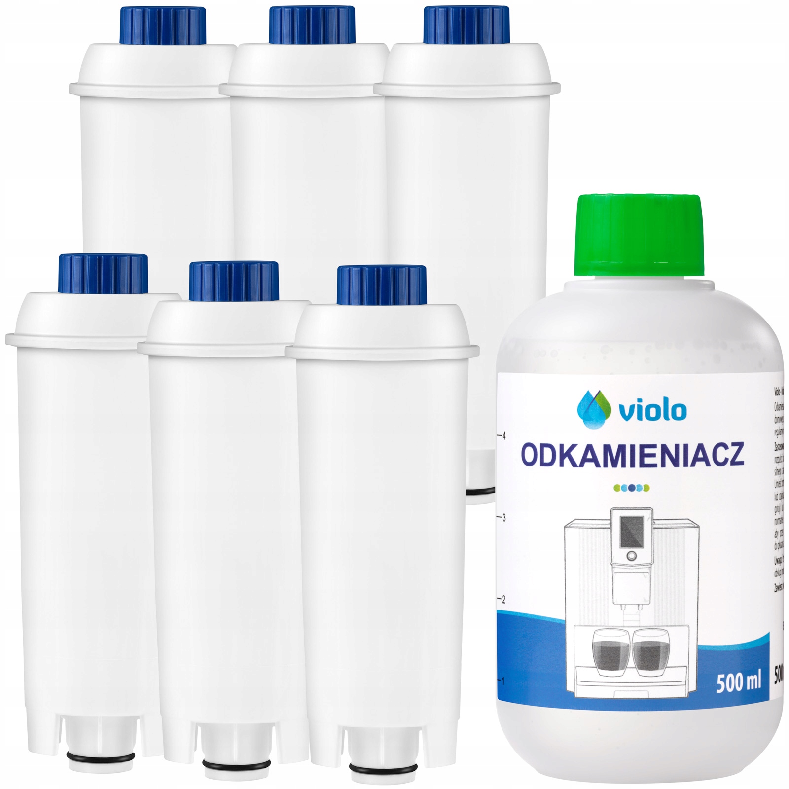 

Zestaw do Delonghi 6x Filtr 1x Odkamieniacz 500ml
