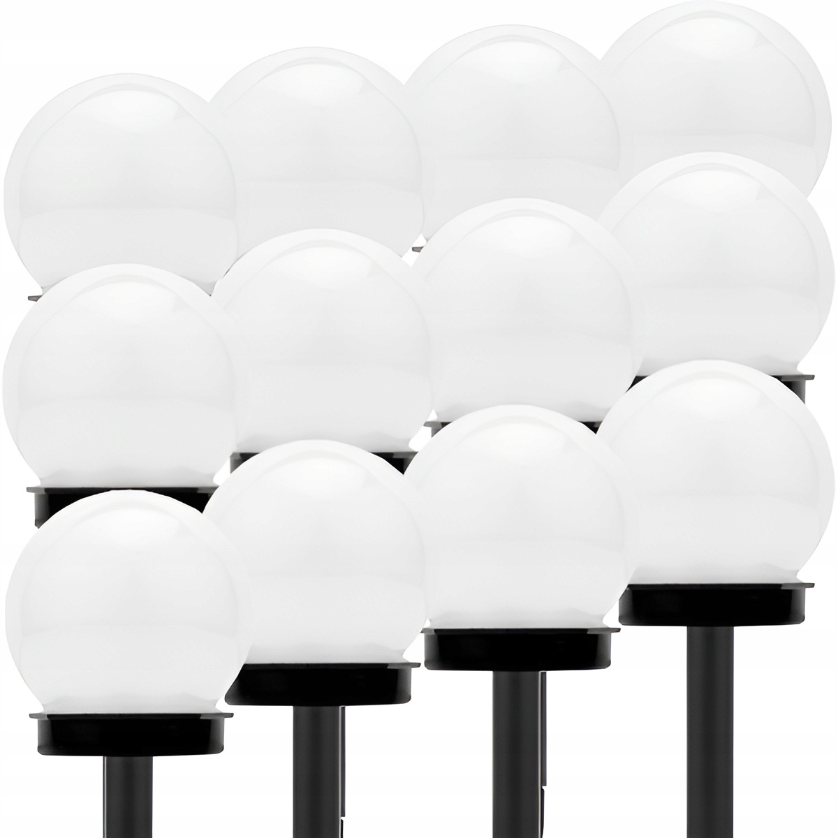

12x Lampa Solarna Ogrodowa Mocna Biała Kula XXL