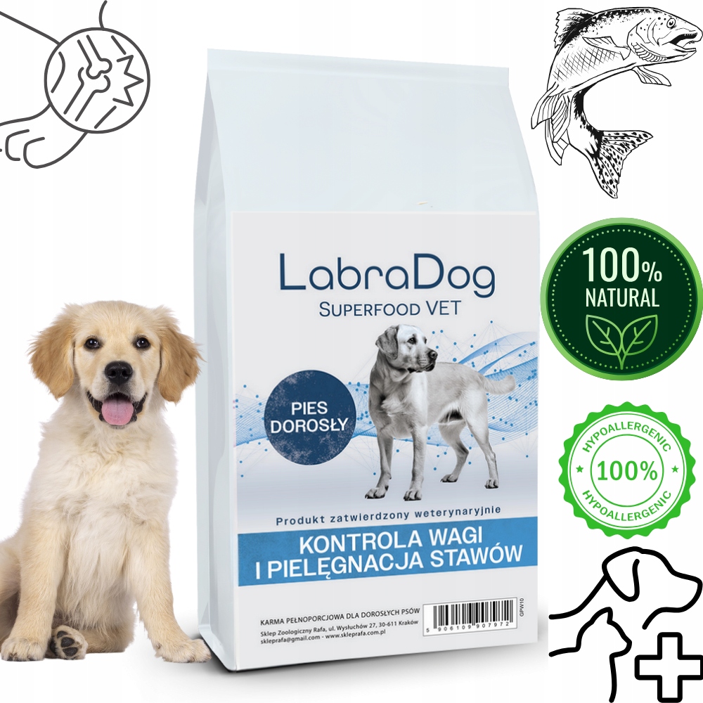 Levně LabraDog Vet Hydrolyzované peptidy Ryba pro psy s onemocněním kloubů 1,5 kg