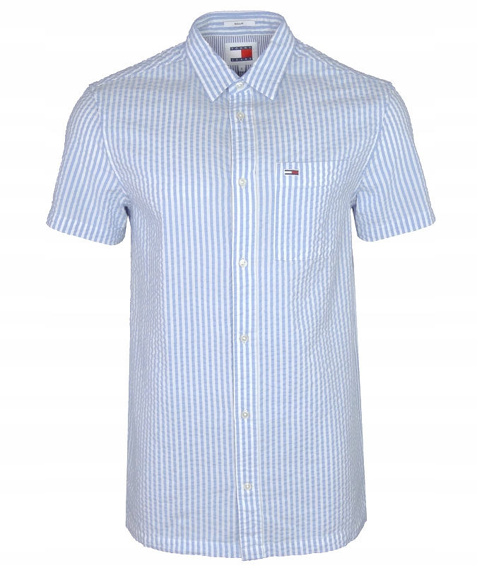 Tommy Jeans pánská košile, krátký rukáv, pruhy, M