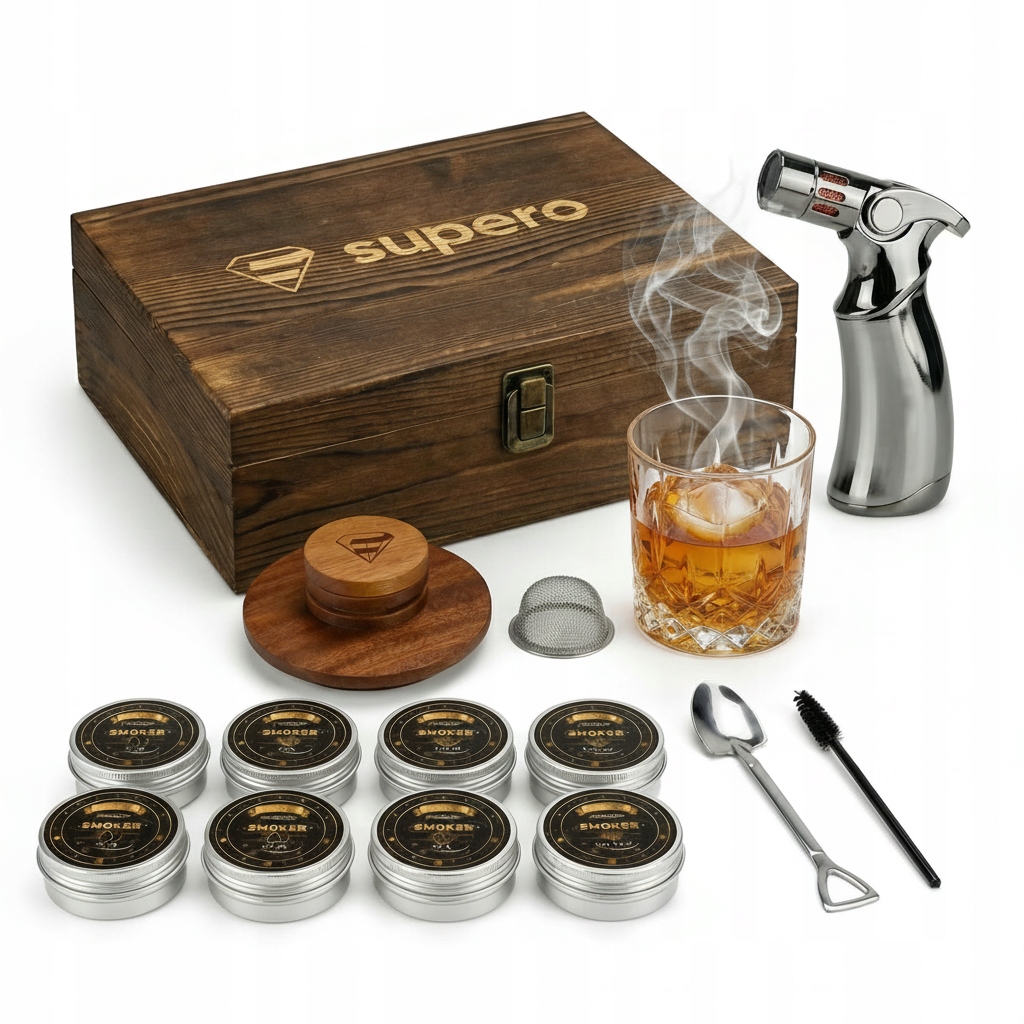 Sada na uzení whisky smoker dárek pro muže, chlapa, 15v1