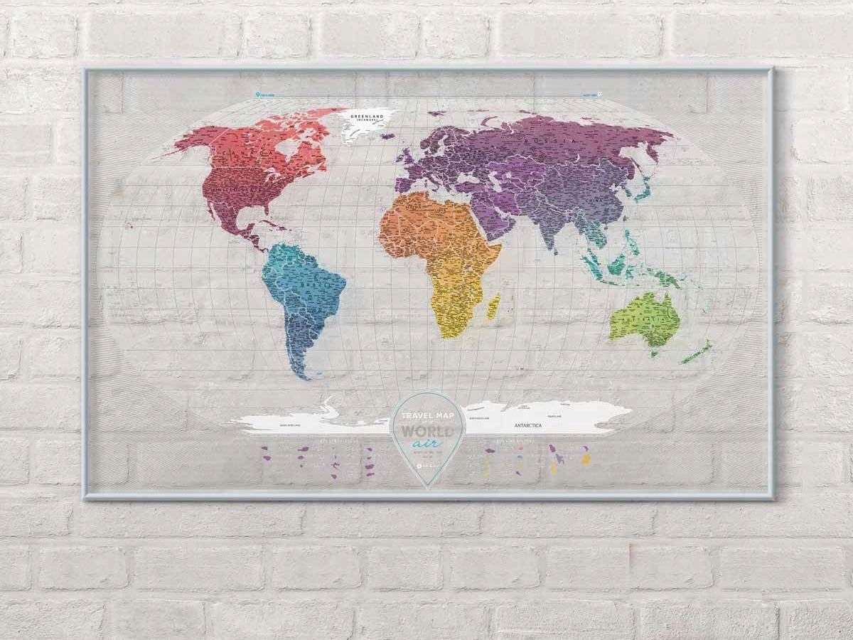 MAPA ZDRAPKA ŚWIAT. TRAVEL MAP AIR WORLD Waga produktu z opakowaniem jednostkowym 0.354 kg