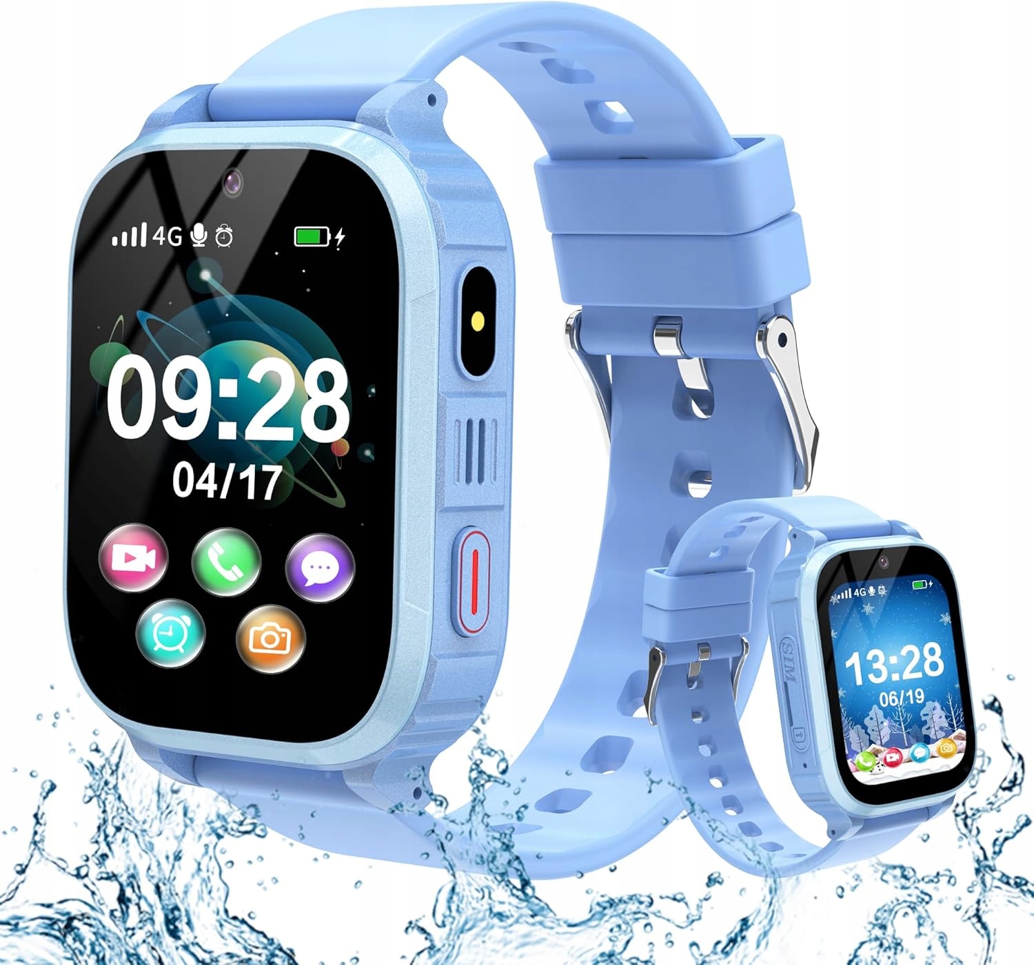 Yedasah Hodinky 4G Chytré Hodinky Kids s Gps, IP67, 4-14 let modré