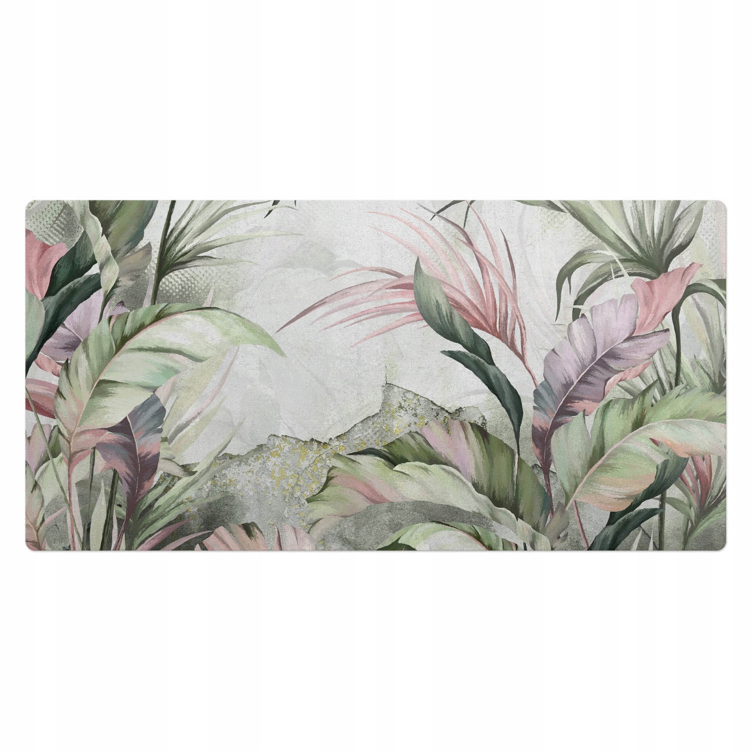 Vinylová podložka na psací stůl s potiskem Exotické listy v džungli 100 x 50 cm