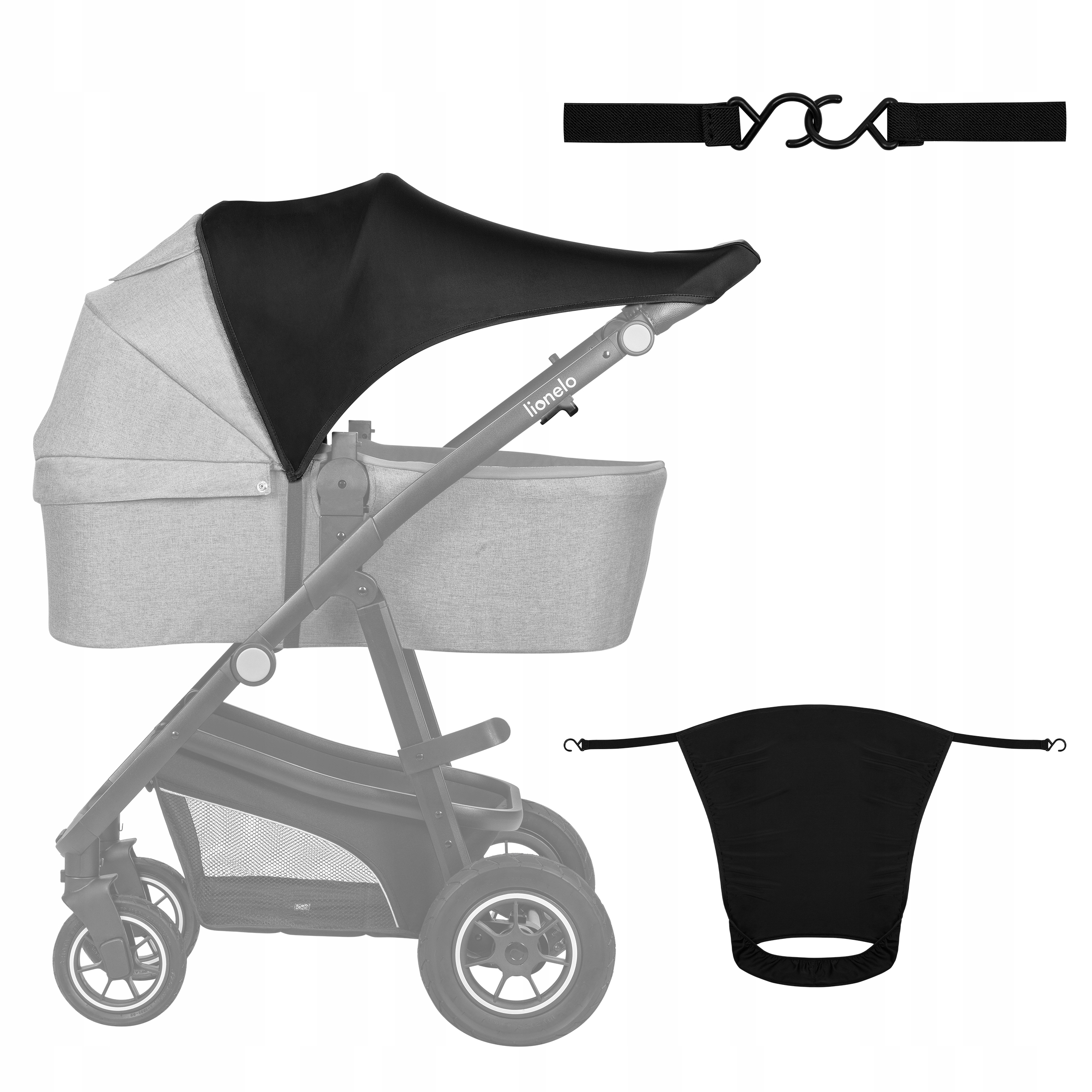 Lionelo do STROLLER SUN COVER BLACK CARBON