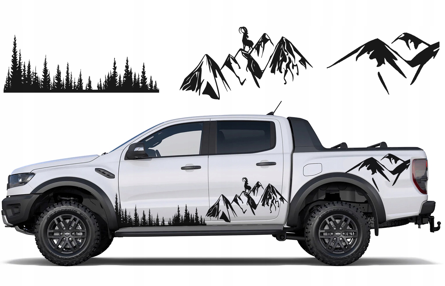 NAKLEJKA MOTYW NA AUTO 3 CZĘŚCIOWA DUŻA 180cm