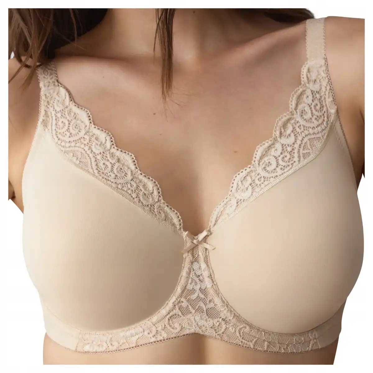 Podprsenka Amourette W01 soft minimizer s kosticemi pro velké poprsí béžová 80F