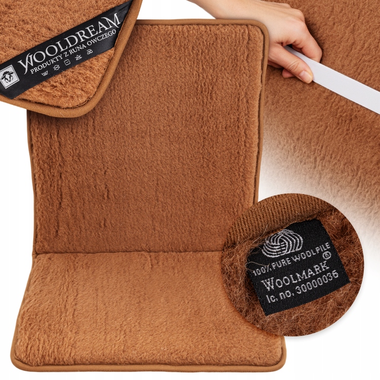 Polštář Vlněná Podložka Na Židli Velké Sedadlo Vlna Camel 50x100