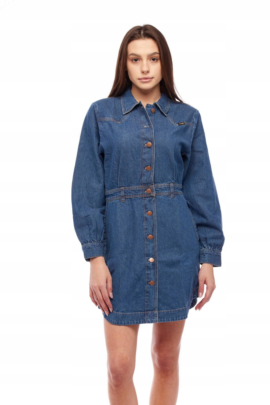 Dámské šaty Wrangler Western Dress MID Indigo W9P4LLX8E M
