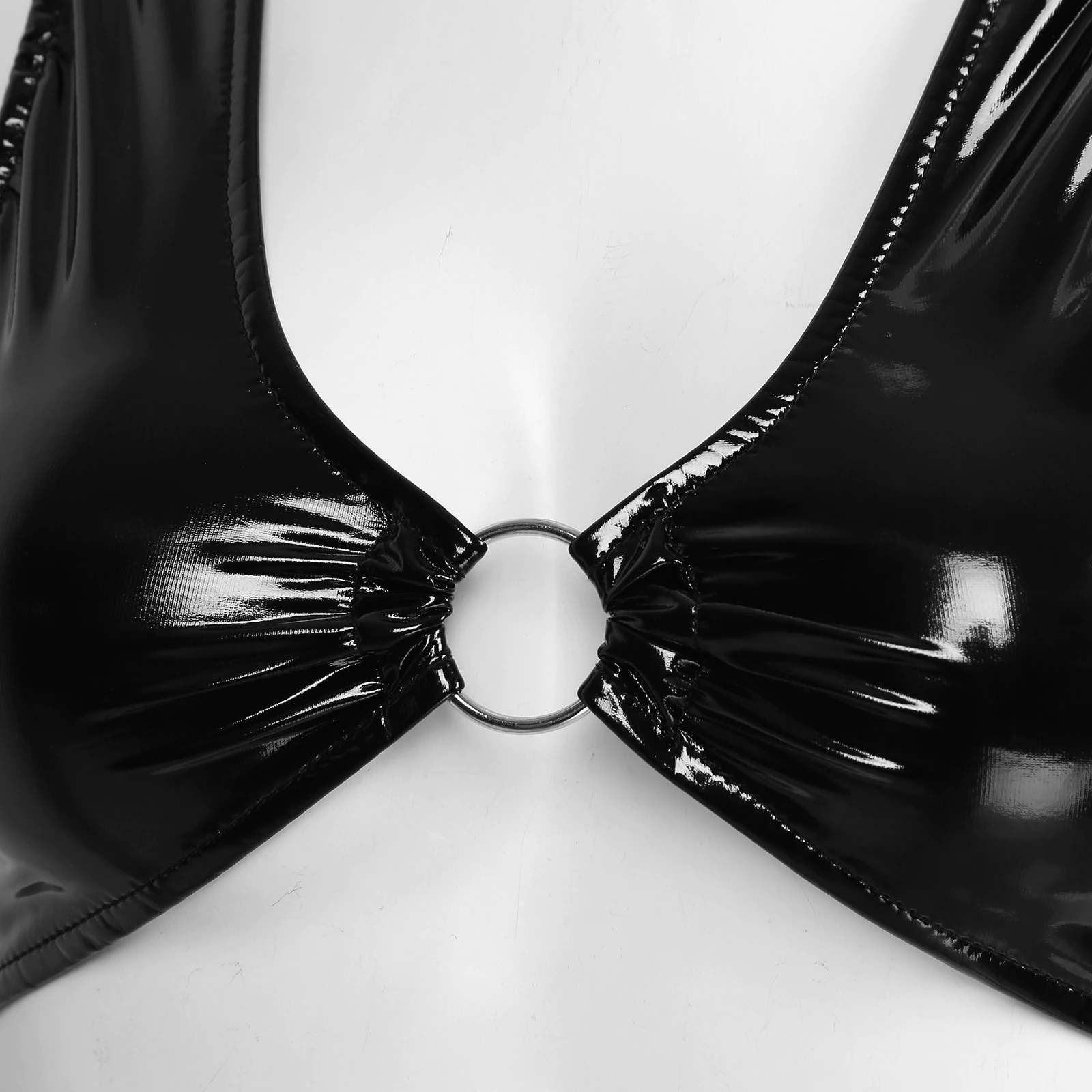 Strój taniec na rurze skóra lakierowana lateks XL Wzór dominujący bez wzoru