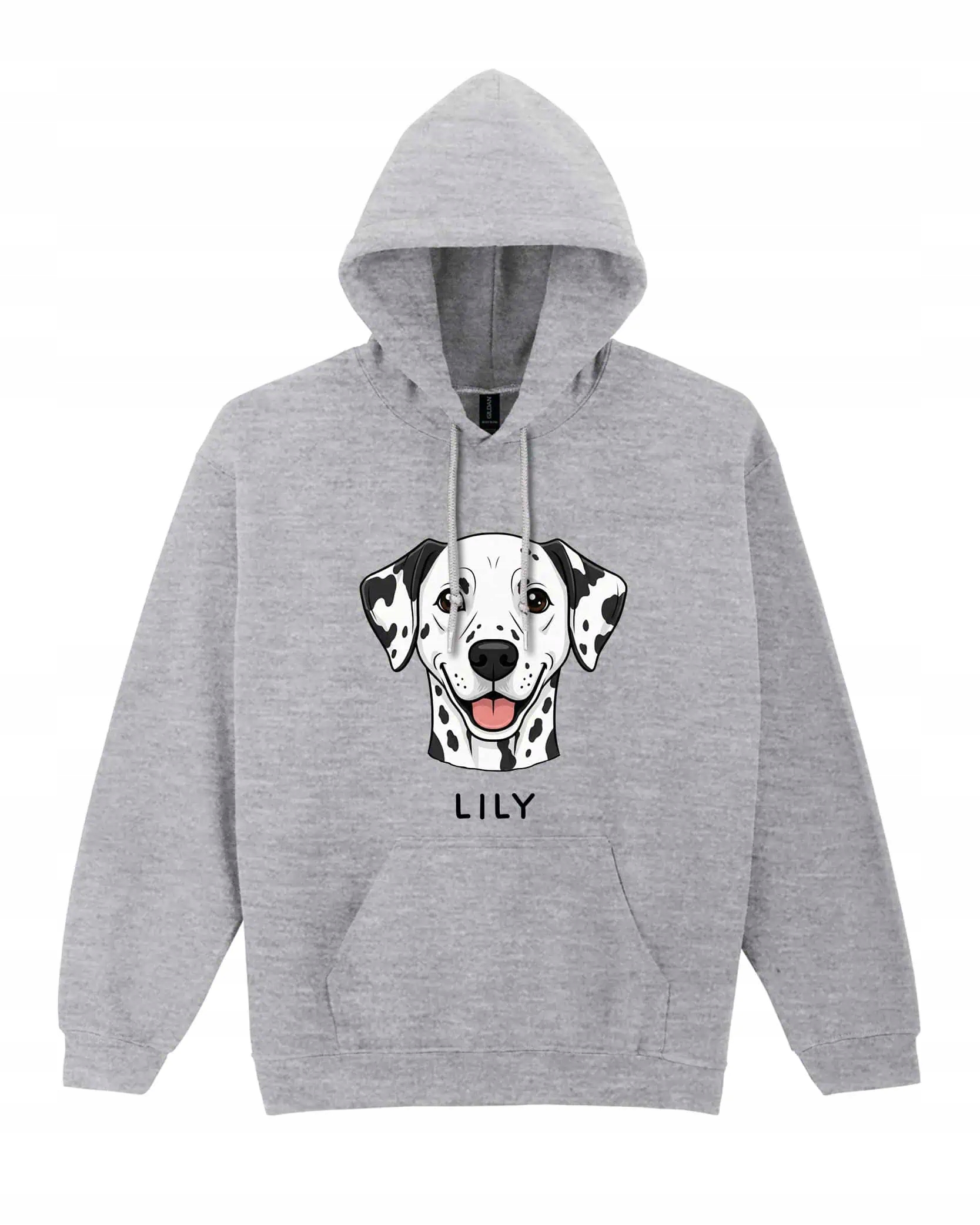 Mikina s kapucí Dalmatin Personalizovaná Pupil Pes Šedá M
