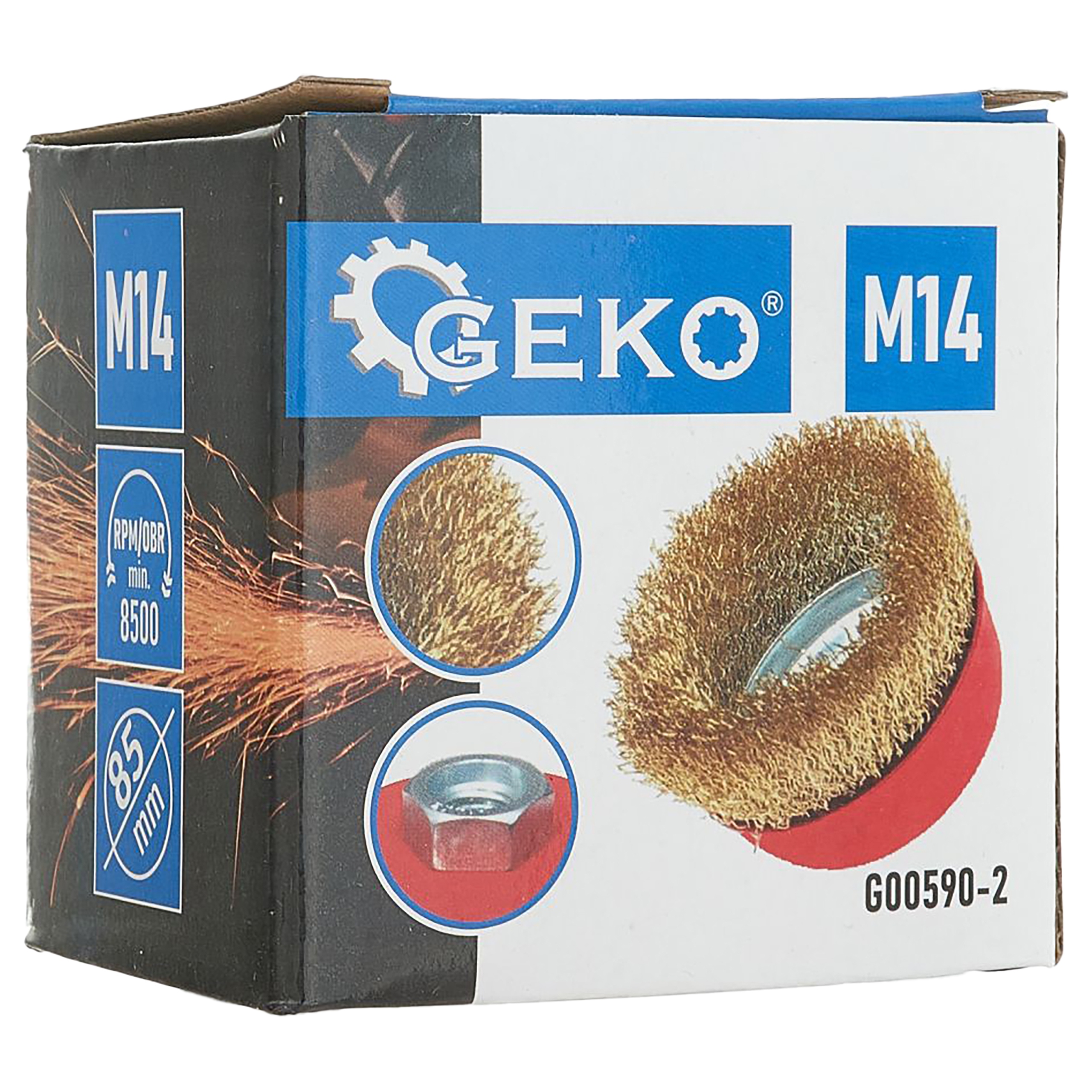 SZCZOTKA DRUCIANA DOCZOŁOWA DRUT MOSIĄDZ M14 85mm DRUT MOSIĄDZOWANY EAN (GTIN) 5901477181436