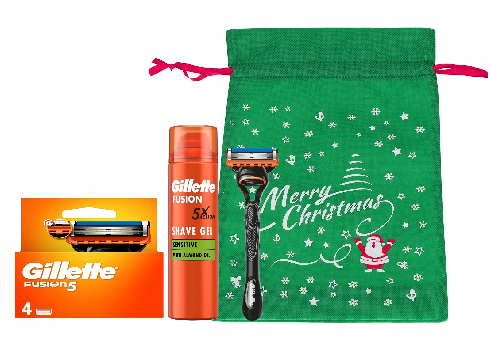 Gillette Dárková sada strojek Fusion 4 čepele gel Fusion 200 ml