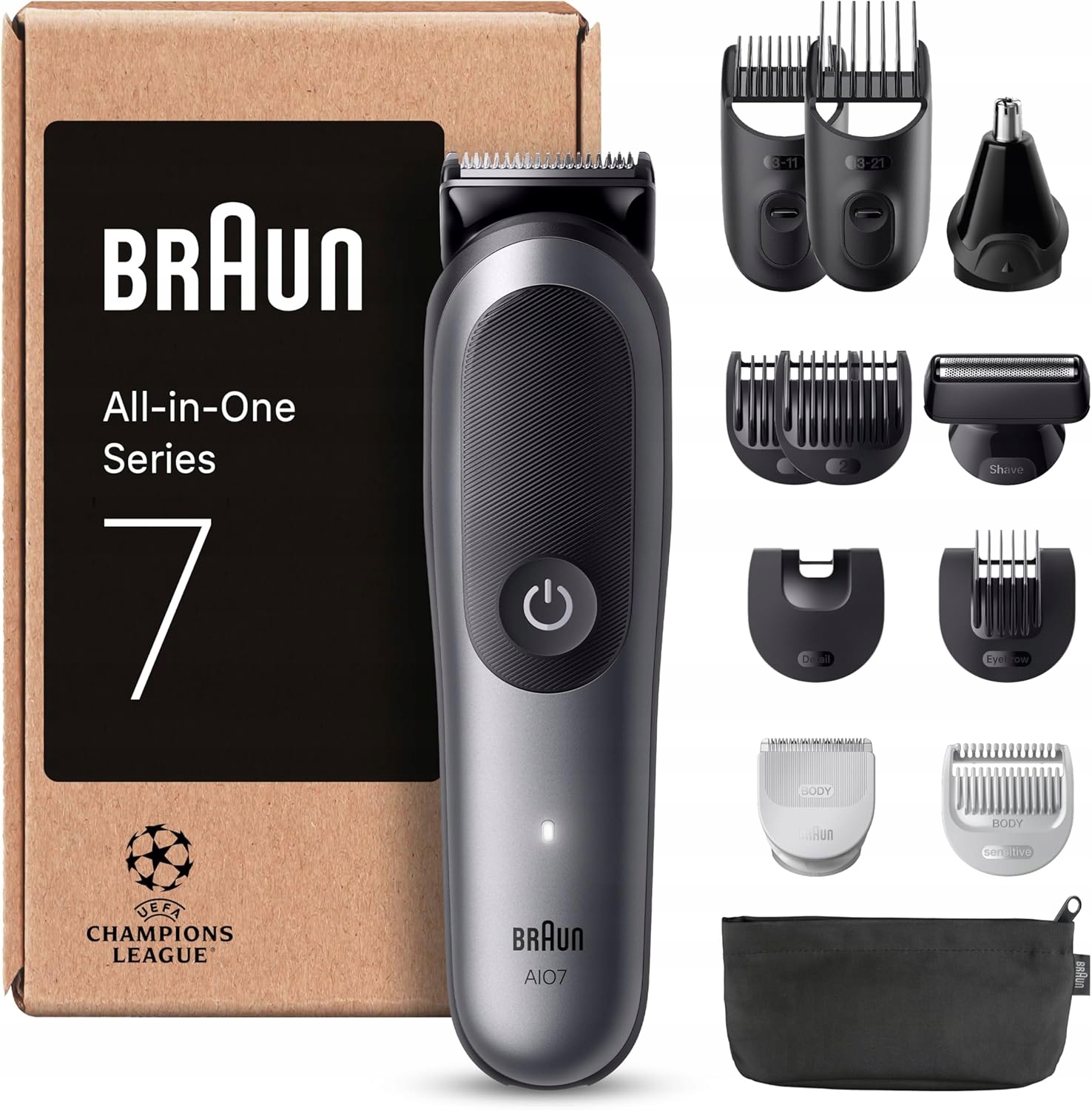 Zastřihovač Braun Series 7 Multifunkční sada groomingů pro péči o tělo 12v1