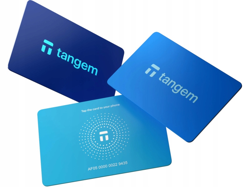 Portfel sprzętowy kryptowalutowy Tangem Hyperblue 3 karty